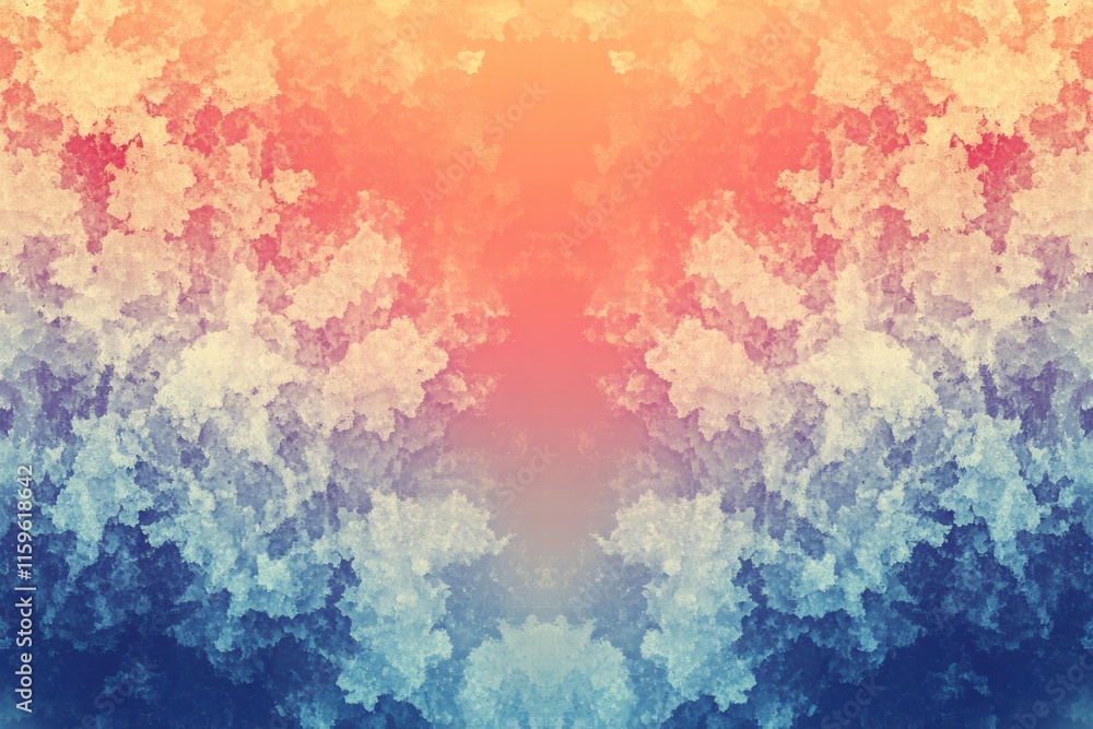 Leinwandbilder vibrant abstract fractal patterns with smooth transitions and copy space for customizable text. gene