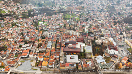 Aerial view of Sarajevo in Bosnia and Herzegovina