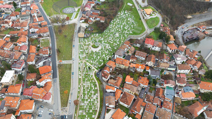Aerial view of Sarajevo in Bosnia and Herzegovina