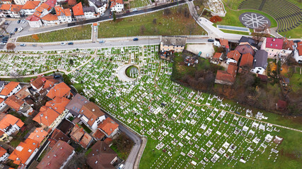 Aerial view of Sarajevo in Bosnia and Herzegovina