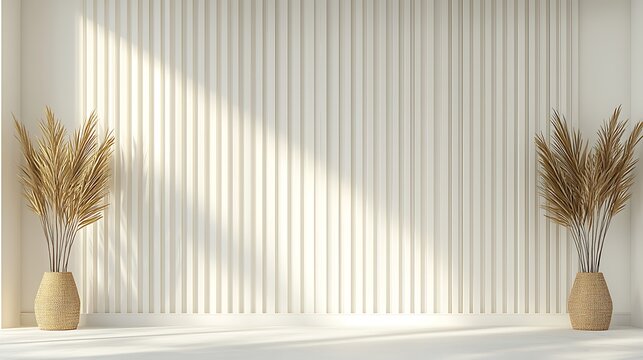 Scandinavian-inspired kitchen wall mock-up, light wooden panels on the wall, gentle sunlight streaming in, ceramic decor elements adding warmth, relaxed and modern tone, uncluttered surfaces