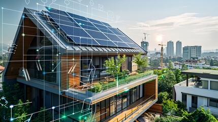 Obraz premium home structure with solar system