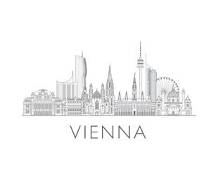 Fototapeta premium Vienna skyline cityscape vector illustration