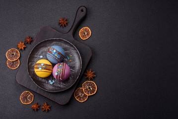 Sweet cocoa bombs with marshmallows and chocolate