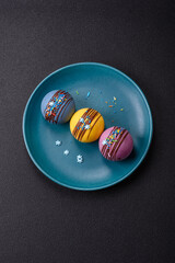 Sweet cocoa bombs with marshmallows and chocolate