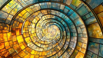 Abstract Stained Glass Patterns in Artistic Design