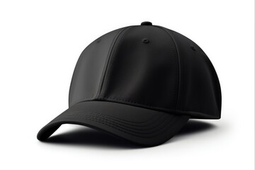 Blank Black Baseball Cap Template Isolated on White Background with Clipping Path - Top View with Colours