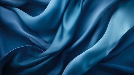 Obraz premium Blue Cloth Background with Copy Space. Classic Dark Blue Fabric for Abstract Banner, Beautiful Canvas or Simple Design Element