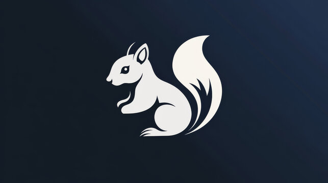 Vector logo squirrel. Brand logo in the shape of a silhouette of a squirrel