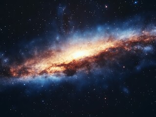 Fototapeta premium A vibrant cosmic nebula swirls amidst countless stars