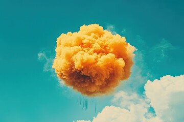 空に浮かぶオレンジ色の雲が美しい、晴れた日の祭典