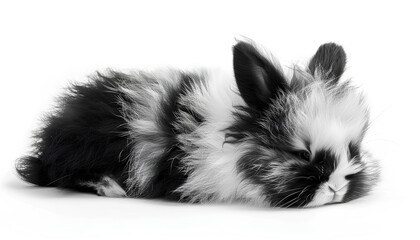 Obraz premium Adorable fluffy bunny rabbit on white background