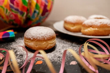Faschingskrapfen, the traditional dish for the carneval season, called Fasching in german