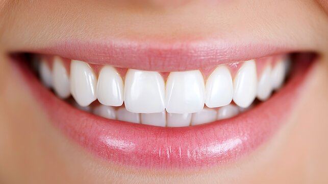 Dental office with a bright, clean aesthetic, dentist applying cosmetic bonding to teeth, close-up view of smooth