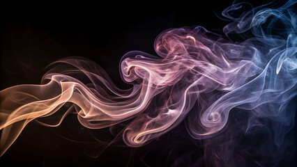 Flowing monochrome smoke patterns abstract background digital art dark environment artistic viewpoint conceptual design