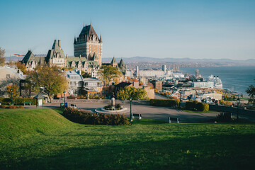 Old Quebec City view in Autumn morning, Canada