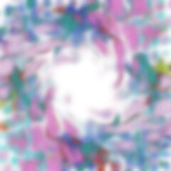 Fototapeta premium An abstract transparent psychedelic wavy vignette design element overlay.