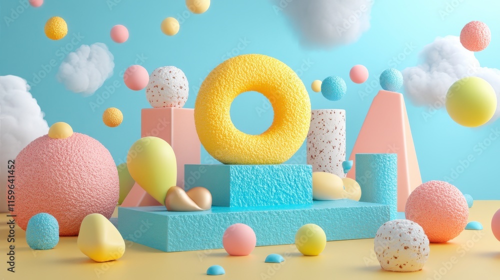 Aufkleber collaborative goals in dynamic soft colors composition