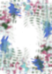 An abstract transparent psychedelic wavy vignette design element overlay.