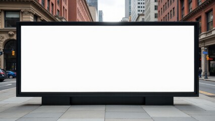 Fototapeta premium Blank advertising banner in an urban area, ideal for large-scale banner campaigns and creative advertisements.