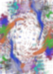 An abstract transparent psychedelic wavy vignette design element overlay.