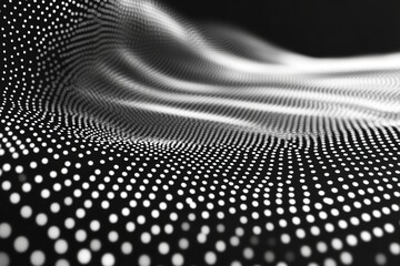 Dynamic waves of dots create mesmerizing pattern on dark surface