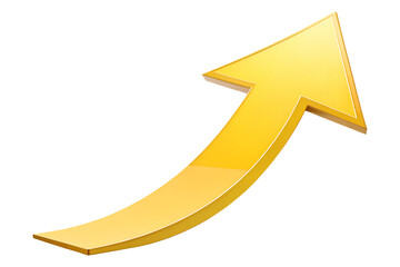 3d yellow arrow isolated on white