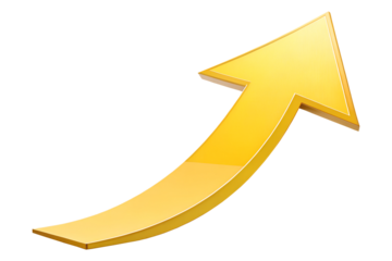 3d yellow arrow isolated on white