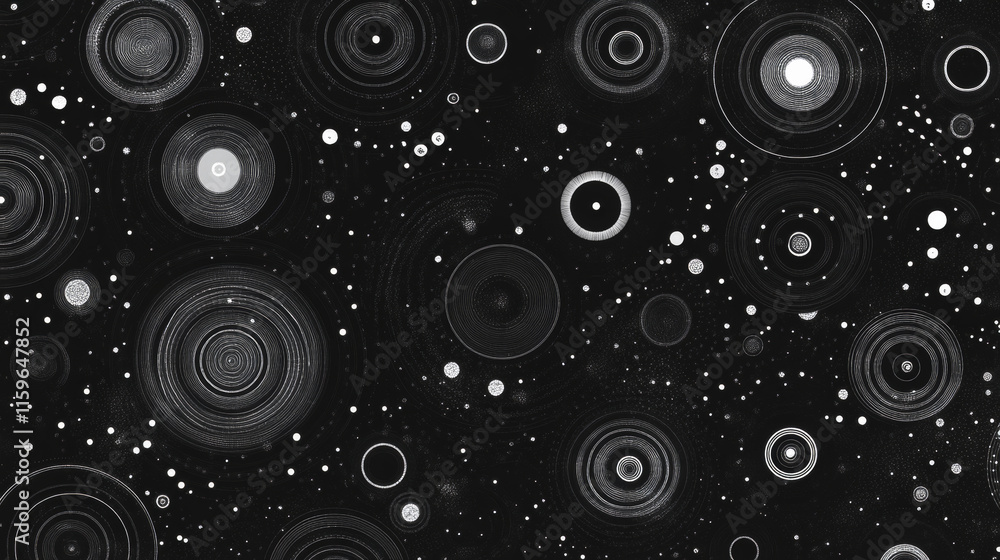 Aufkleber security from the particles on a dark background. security of circles and dots
