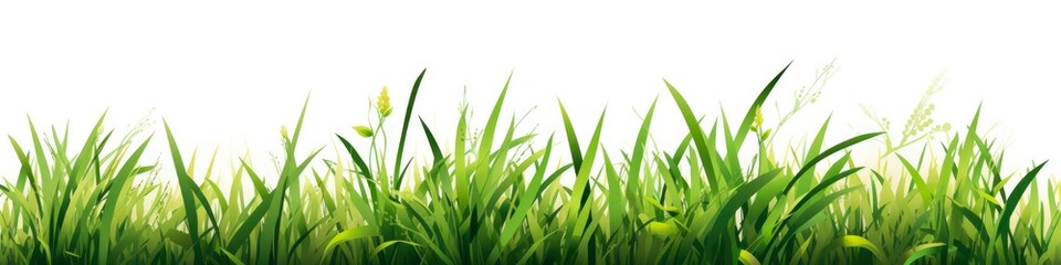 Fototapeta premium Fresh Green Grass Line in Rural Field. Nature, Agriculture and Harvest Concept