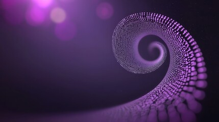 Abstract swirling pattern with purple dots and soft bokeh lights, creating a mesmerizing effect in a dynamic digital art interpretation of motion and depth.