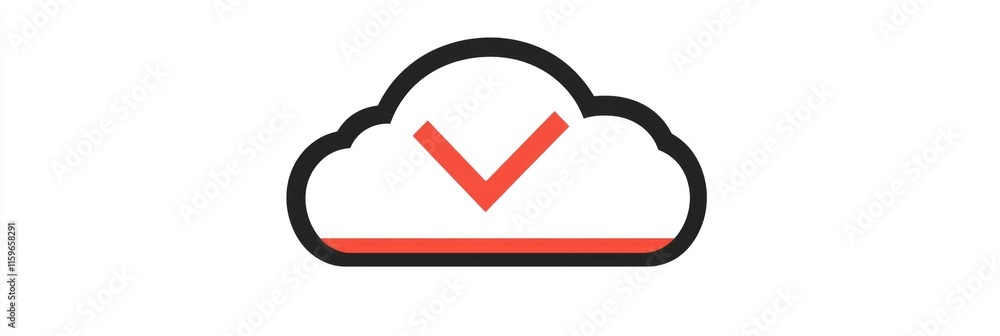 Poster forbidden cloud: icon representing cloud computing disabled - symbolizing offline status and server 