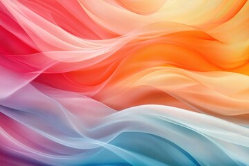 Obraz premium Flowing waves of vibrant colors blend seamlessly, creating dynam