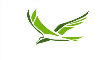 Fototapeta premium Vector logo Seagull. Green Seagull logo