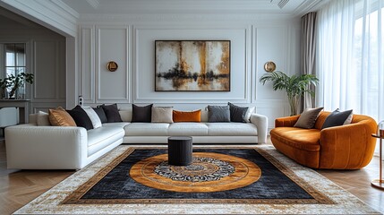 Elegant Living Room Interior Design With Modern Furniture