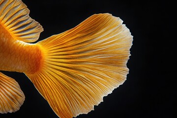 Golden Perch Fish Fins Isolated on Black: A Stunning Representation of Aquatic Beauty