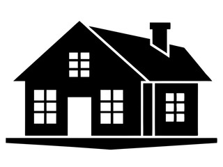 House black silhouette vector, Simple silhouette Design vector icon with white background