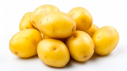 Isolated Young Yellow Potato - Close Up of New Agriculture Vegetable, Whole and Dirty with Starchy Texture