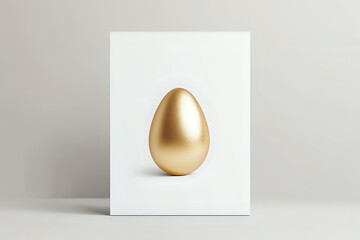 Minimalist Easter Card - a Golden Egg on White Greeting Card