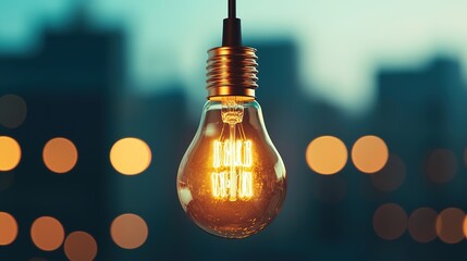 Illuminating business insights market trends and strategies in urban chaos innovative lightbulb concept