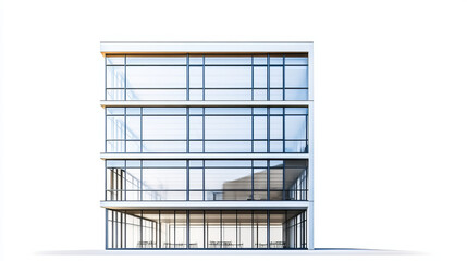 Modern office building illustration isolated on white background.