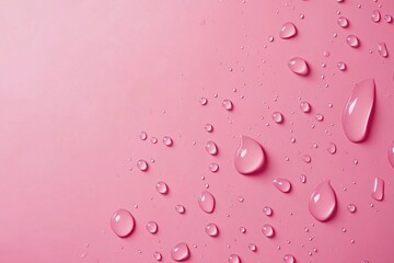 drops on a pink surface