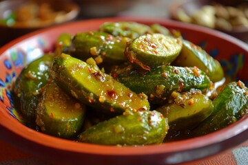 Cucumber pickles ,sweet and sour side dish