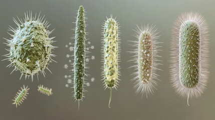 Obraz premium 3D illustration of bacteria. Virus diseases of different kinds