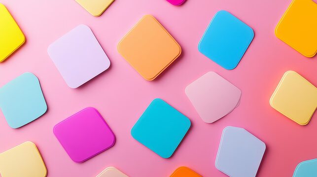 Yellow stickers of different shapes mockup with shadow and curly edges. Tags, sticky notes for memo isolated on transparent background. Paper adhesive tape, empty blanks, Realistic 3d vector icons set