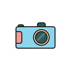 digital photo camera vector design illustration, isolated on white background. 