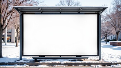 Subway bus stop mockup with a large white billboard, ideal for customized advertising and banner promotions.