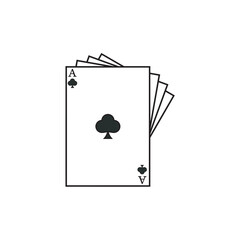 Club as playing cardflat icin vector design illustration, gambling, poker vector design illustration. 