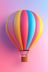 Naklejka premium A colorful hot air balloon flying in the sky
