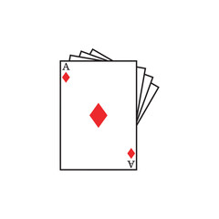 Obraz premium Diamond ace playing card flat icon vector design illustration, casino game icon, gambling card vector design illustration. 